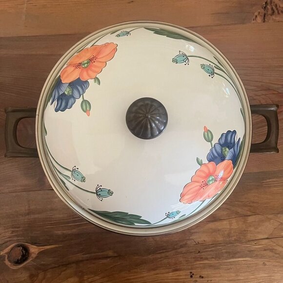 Villeroy & Boch Asta Amapola Enamel Cookware Set Poppies 3 Piece Germany Vintage - Picture 4 of 11